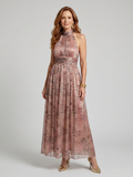 Ava  | Textured Finish Sleeveless Midi Dress