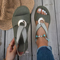 Marlenia - Flat Sandals With Metal Buckle